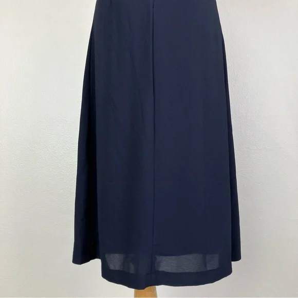 Lindy Bop 1940s Navy Blue Amelia Vintage Collared A-line Midi Dress UK 10 Small - Picture 11 of 15